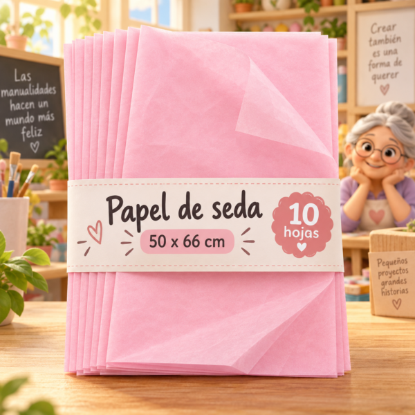 RI-0004781-1.png Papel de seda 17 g, 50 x 66 cm, 10 hojas, rosa claro