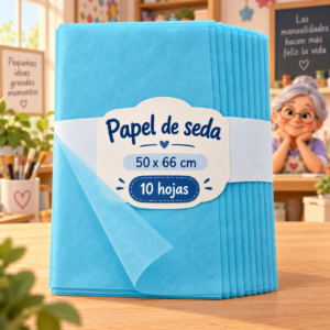 Papel de seda 17 g, 50 x 66 cm, 10 hojas, azul lago