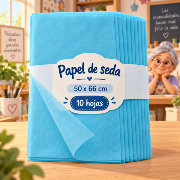 RI-0004782-1.png Papel de seda 17 g, 50 x 66 cm, 10 hojas, azul lago