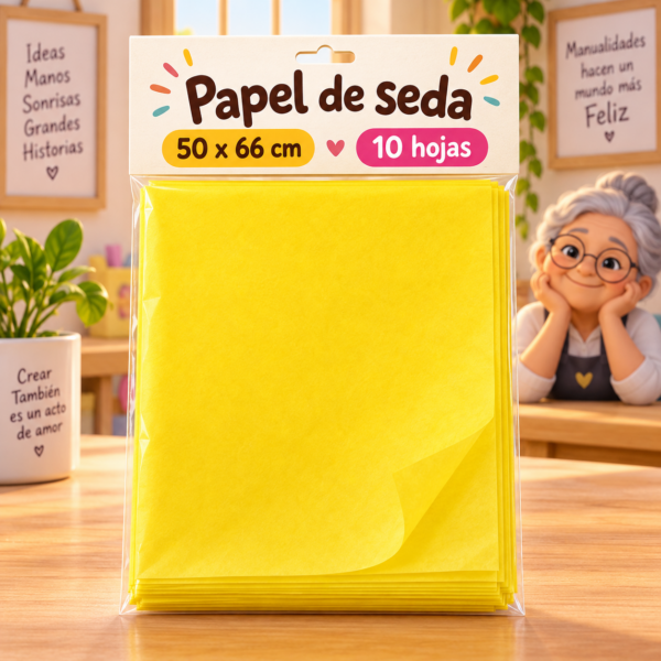 RI-0004786-1.png Papel de seda 17 g, 50 x 66 cm, 10 hojas, amarillo brillante