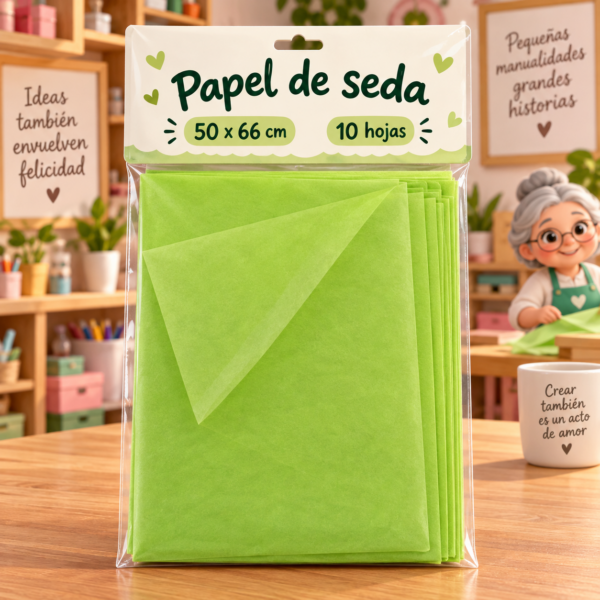 RI-0004796-1.png Papel de seda 17 g, 50 x 66 cm, 10 hojas, verde manzana