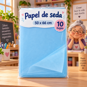RI-0004799-1.png Papel de seda 17 g, 50 x 66 cm, 10 hojas, celeste