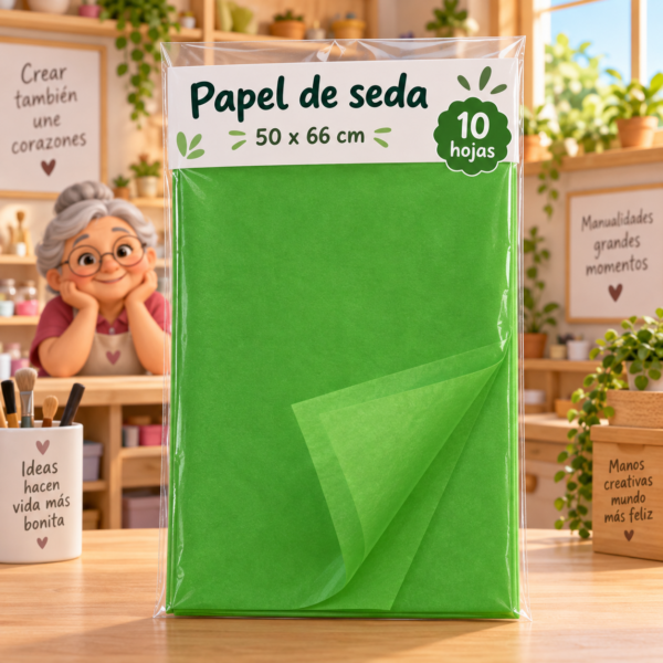 RI-0004800-1.png Papel de seda 17 g, 50 x 66 cm, 10 hojas, verde pasto
