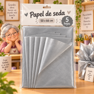 RI-0004802-1.png Papel de seda 17 g, 50 x 66 cm, 5 hojas, plateado