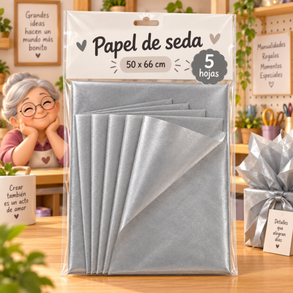 RI-0004802-1.png Papel de seda 17 g, 50 x 66 cm, 5 hojas, plateado