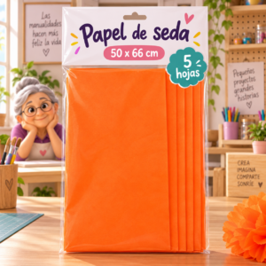 RI-0004804-1.png Papel de seda 17 g, 50 x 66 cm, 5 hojas, naranja fluorescente