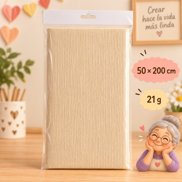 RI-0004814-1.png Papel crespón 50 x 200 cm, 21 g, beige