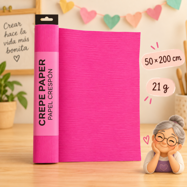 RI-0004821-1.png Papel crespón 50 x 200 cm, 21 g, fucsia