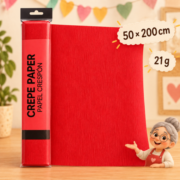 RI-0004822-1.png Papel crespón 50 x 200 cm, 21 g, rojo
