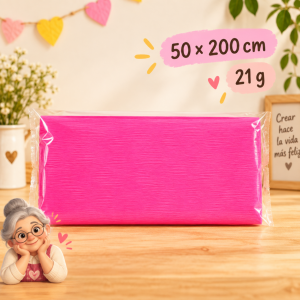 RI-0004837-1.png Papel crespón 50 x 200 cm, 21 g, rosa fluorescente