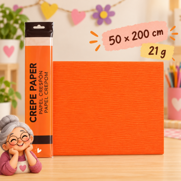 RI-0004838-1.png Papel crespón 50 x 200 cm, 21 g, naranja fluorescente