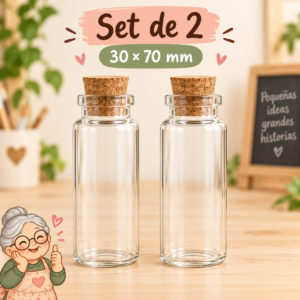 RI-0004844-1.png Set de 2 botellas de vidrio con corcho, 30x70 mm