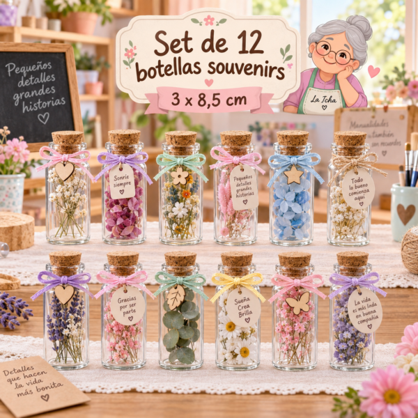 RI-0004881-1.png Set de 12 botellas souvenirs, modelo 1, 3 x 8,5 cm
