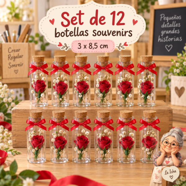 RI-0004883-1.png Set de 12 botellas souvenirs, modelo 3, 3 x 8,5 cm