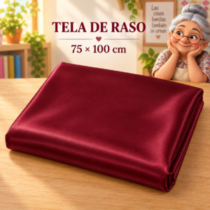 Tela de raso burdeo, ±75 x 100 cm