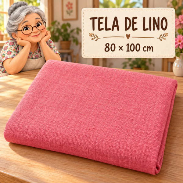 RI-0004907-1.png Tela de lino rosado sandía, ±80 x 100 cm