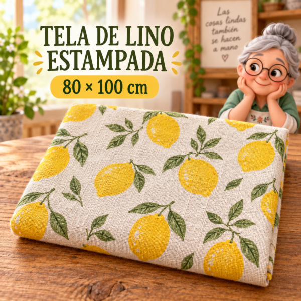 RI-0004912-1.png Tela de lino estampada con limones, ±80 x 100 cm