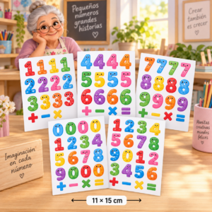 RI-0005001-1.png Etiquetas autoadhesivas de números infantiles, 5 piezas, 11 × 15 cm