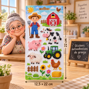 RI-0005005-1.png Stickers autoadhesivos de granja, 12,5 × 22 cm