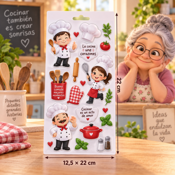 RI-0005006-1.png Stickers autoadhesivos de chef, 12,5 × 22 cm