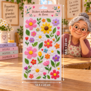 RI-0005012-1.png Stickers autoadhesivos de flores, 12,5 × 22 cm