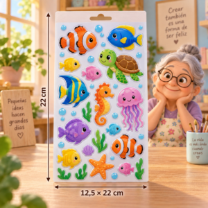 RI-0005021-1.png Stickers autoadhesivos de peces, 12,5 × 22 cm