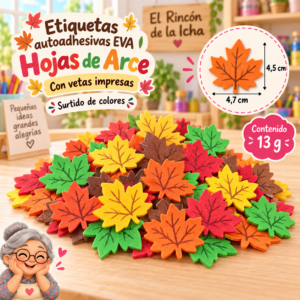 RI-0005041-1.png Etiquetas autoadhesivas EVA impresas de hojas de arce, 13 g, 4,7 × 4,5 cm