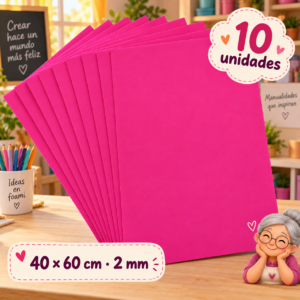 RI-0005052-1.png Goma EVA fucsia, 10 unidades, 40 × 60 cm, 2 mm