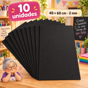 RI-0005058-1.png Goma EVA negro, 10 unidades, 40 × 60 cm, 2 mm