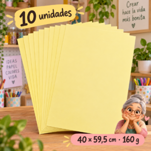 RI-0005109-1.png Cartulina 160 g amarillo claro, 10 unidades, 40 × 59,5 cm