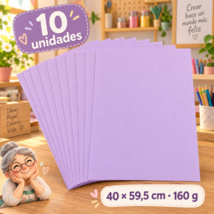 RI-0005112-1.png Cartulina 160 g lila claro, 10 unidades, 40 × 59,5 cm