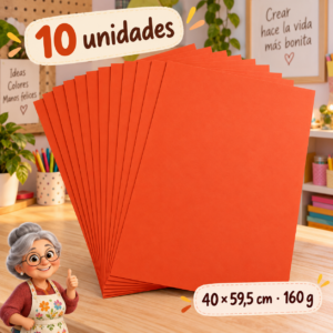 RI-0005114-1.png Cartulina 160 g naranja rojizo, 10 unidades, 40 × 59,5 cm
