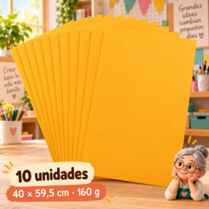 RI-0005115-1.png Cartulina 160 g naranja amarillo, 10 unidades, 40 × 59,5 cm