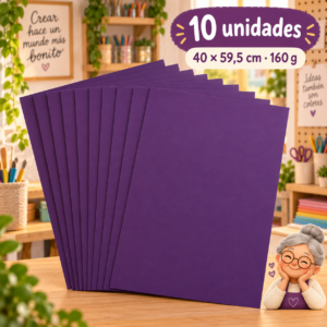RI-0005117-1.png Cartulina 160 g morado oscuro, 10 unidades, 40 × 59,5 cm