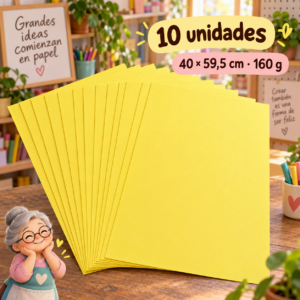 RI-0005118-1.png Cartulina 160 g amarillo limón, 10 unidades, 40 × 59,5 cm