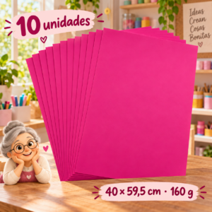 RI-0005122-1.png Cartulina 160 g fucsia, 10 unidades, 40 × 59,5 cm