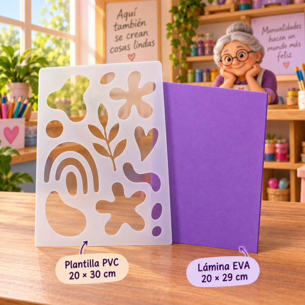 Plantilla stencil de PVC con lámina EVA, modelo 2, 20 × 30 cm