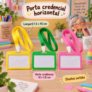 RI-0005129-1.png Porta credencial horizontal con lanyard, modelo 12, 10 × 7,8 cm