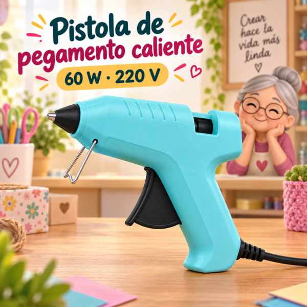 Pistola de pegamento caliente azul claro, 60 W, 220 V