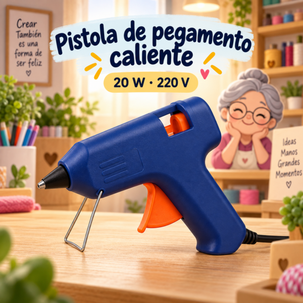 Pistola de pegamento caliente azul, 20 W, 220 V