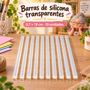 RI-0005147-1.png Barras de silicona transparentes 0,7 × 19 cm, 10 unidades