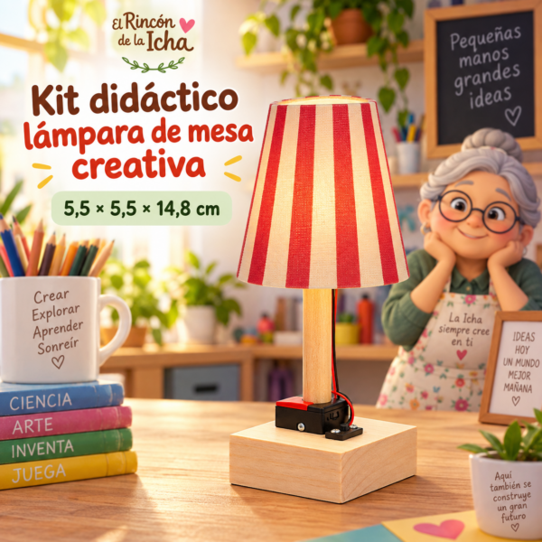 Kit didáctico lámpara de mesa creativa, 5,5 × 5,5 × 14,8 cm