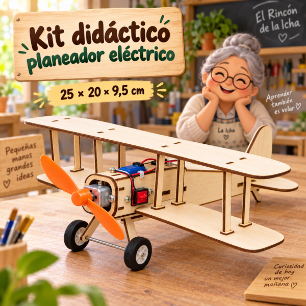 Kit didáctico planeador eléctrico, 25 × 20 × 9,5 cm