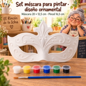 RI-0005156-1.png Set máscara para pintar, diseño ornamental, Máscara 20 × 12,5 cm; pincel 16,5 cm