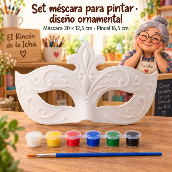 Set máscara para pintar, diseño ornamental, Máscara 20 × 12,5 cm; pincel 16,5 cm