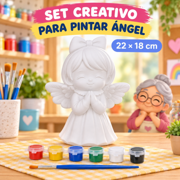 Set creativo para pintar figura ángel, 22 × 18 cm