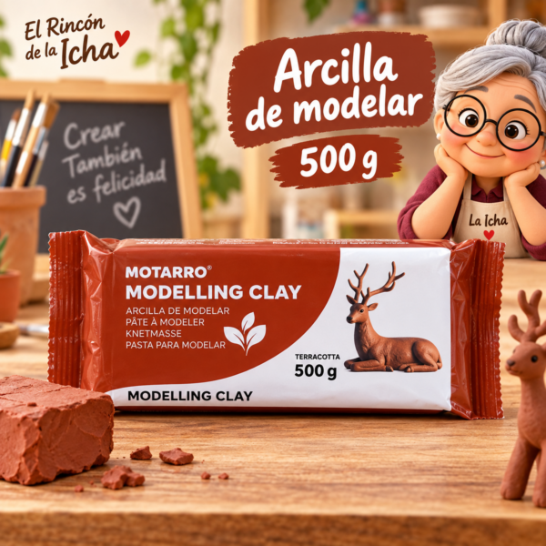 Arcilla de modelar color marrón rojizo, 500 g