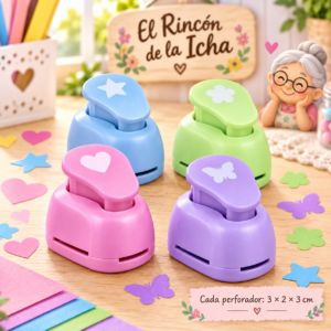 RI-0005205-1.png Set de 4 perforadores con forma KM-8101S/4, 3 × 2 × 3 cm