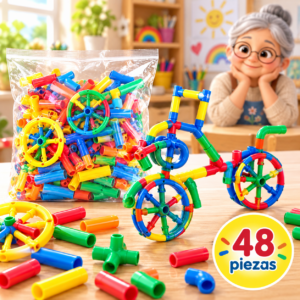 RI-0005208-1.png Juego didáctico de construcción tubular, 48 piezas