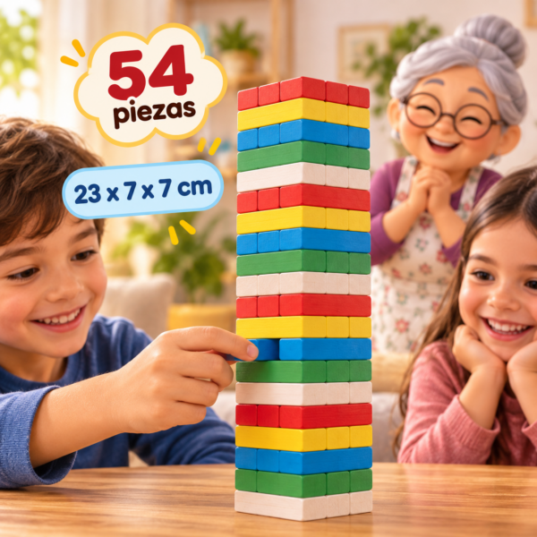 RI-0005220-1.png Rompecabezas torre de equilibrio 2, 54 piezas, 23 x 7 x 7 cm